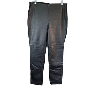 Chico’s Black Front Coated Faux Leather Ponte Leggings Size M-10 (1.5)
